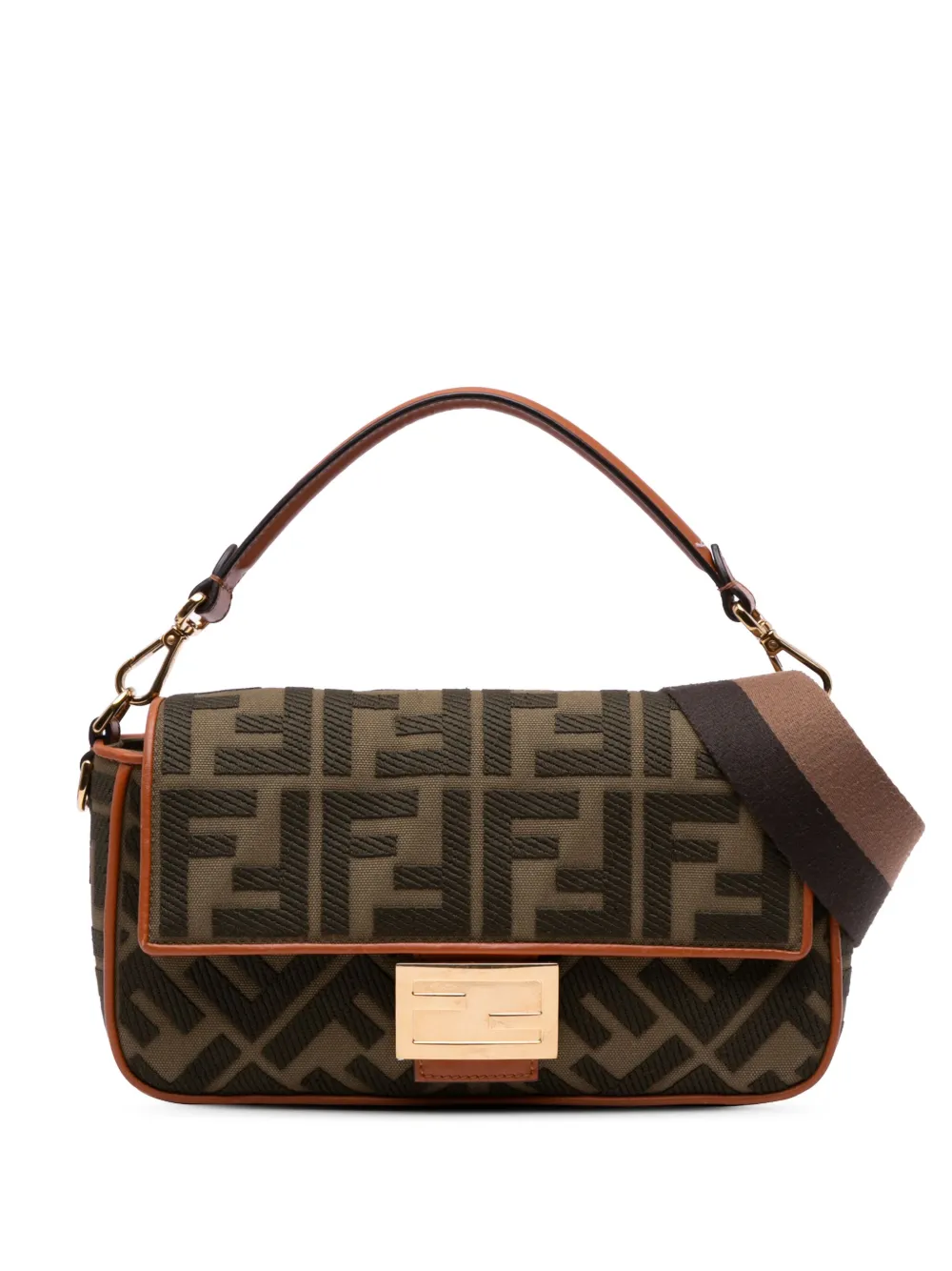 Fendi Pre-Owned bolsa satchel Zucca Embroidered Canvas Baguette 2010-2024 | marrón | Image 1