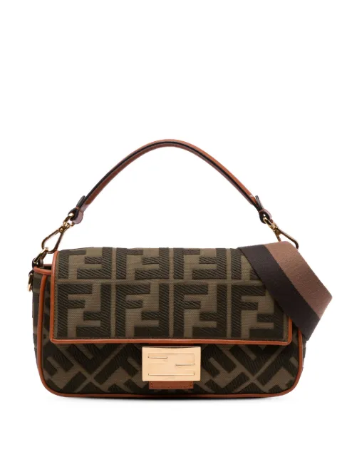 Fendi Pre-Owned 2010-2024 Zucca Embroidered Canvas Baguette satchel
