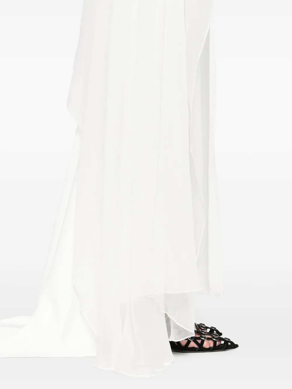 Atu Body Couture Maxi-jurk met afneembare cape Wit