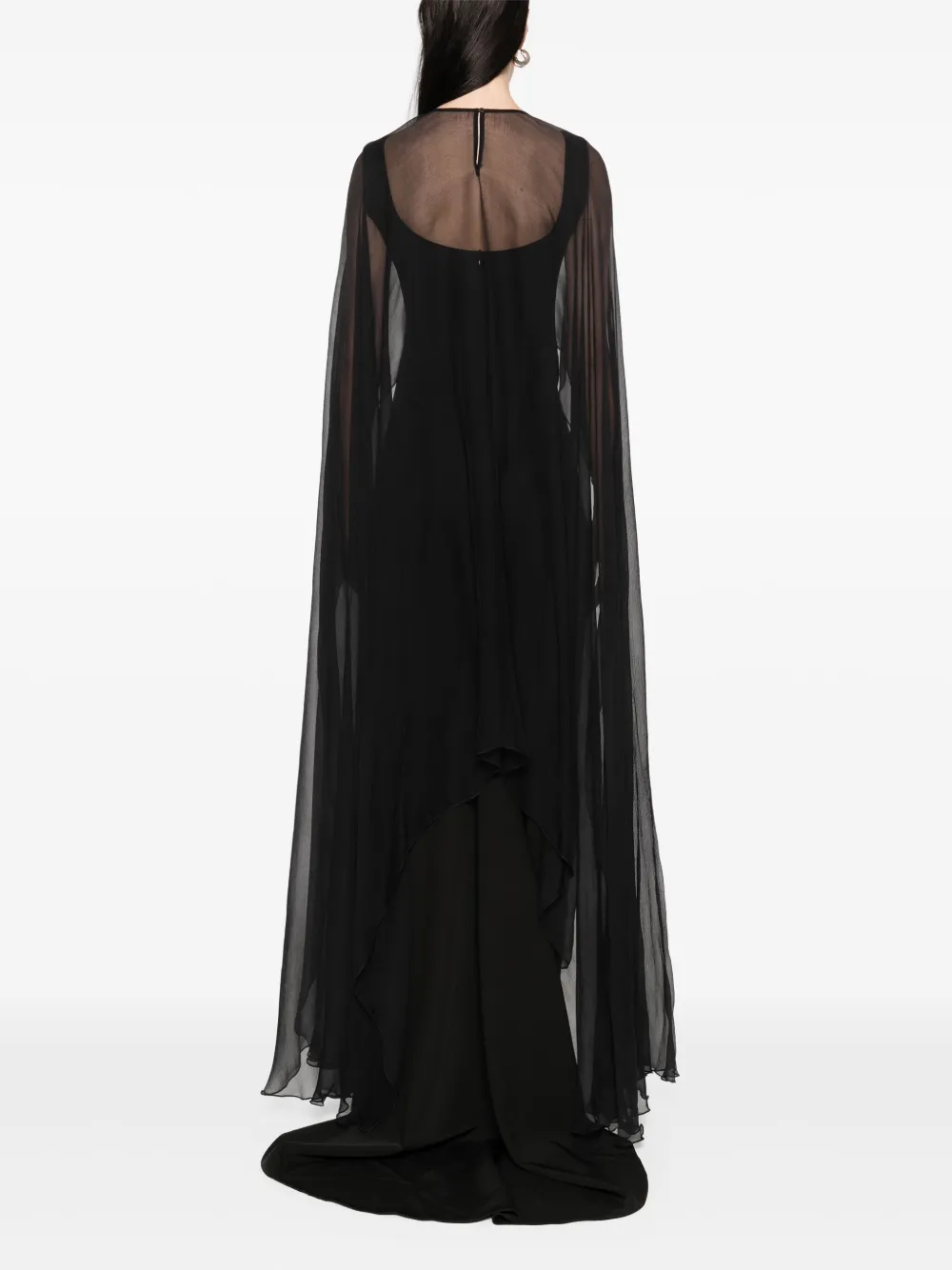 Atu Body Couture Maxi-jurk met afneembare cape Zwart