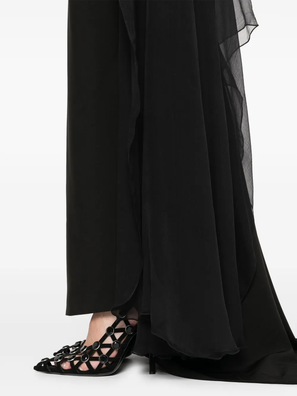 Atu Body Couture Maxi-jurk met afneembare cape Zwart