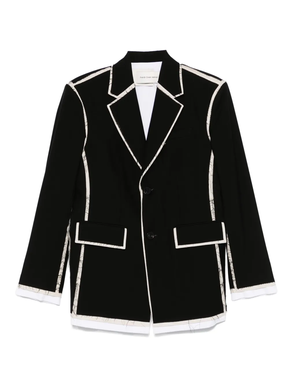 Feng Chen Wang Blazer met open rug Zwart