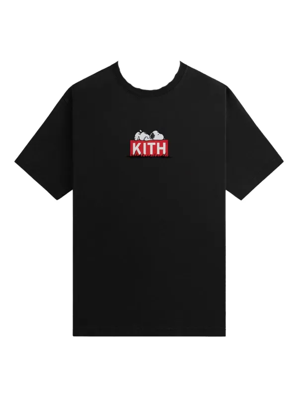 KITH スヌーピー Tシャツ Lサイズ　ブラック KITH x Peanuts 'Doghouse' Tシャツ | ブラック | FARFETCH JP