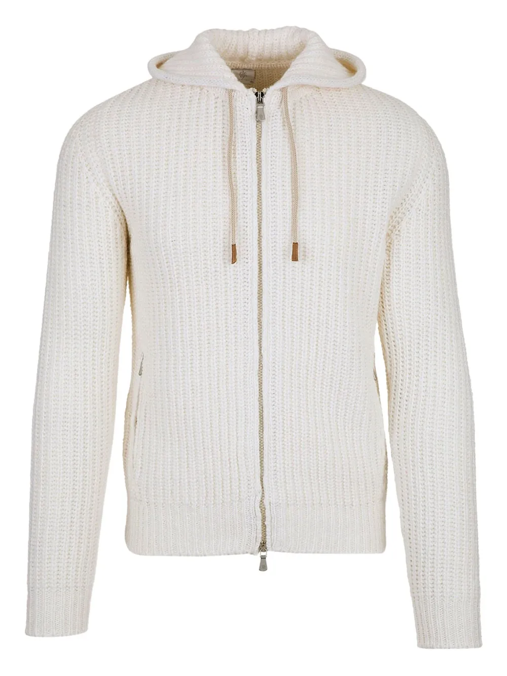 Eleventy hoodie tejida con cierre | blanco | Image 1