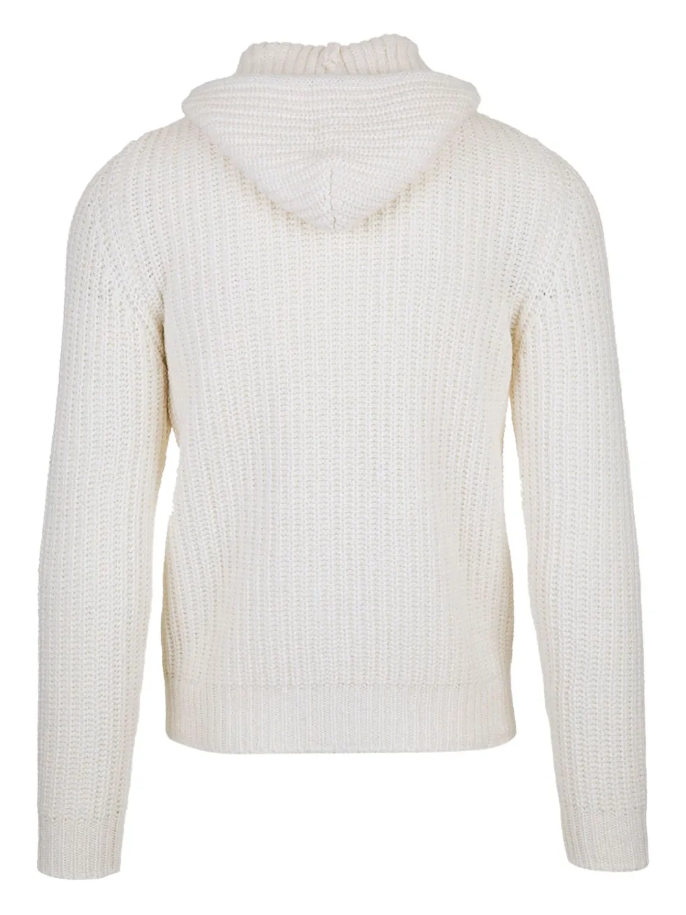 Eleventy Gebreide hoodie met rits Wit