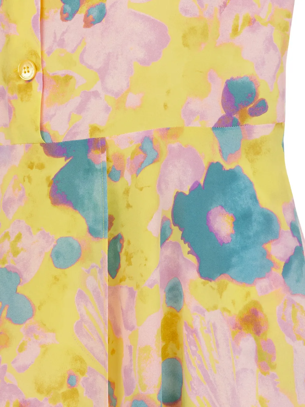 Stella McCartney Jurk met bloemenprint en strik Geel