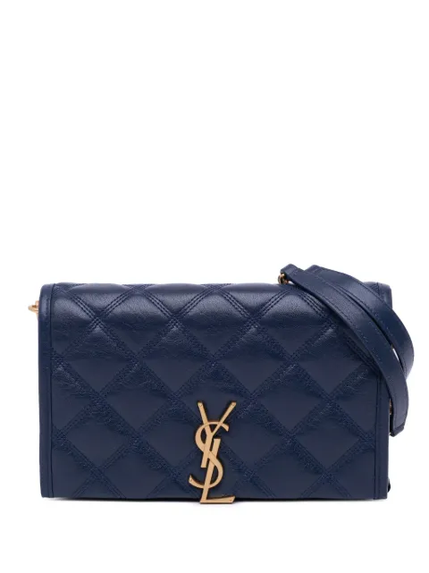 Saint Laurent Pre-Owned 2022 Quilted Diamond Lambskin Becky Wallet on Chain shoulder bag