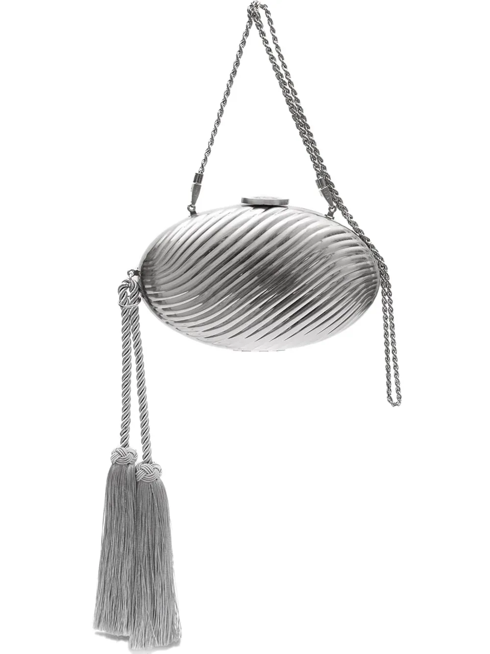 Isla oval clutch bag | Silver | Image 1