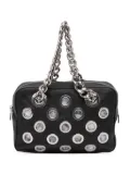 Prada Pre-Owned 2000-2024 Vitello Daino Grommet Chain shoulder bag - Black