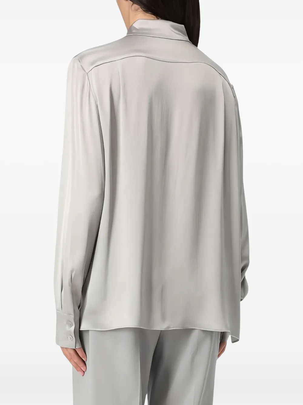 Alberta Ferretti Satijnen blouse met knopen Grijs