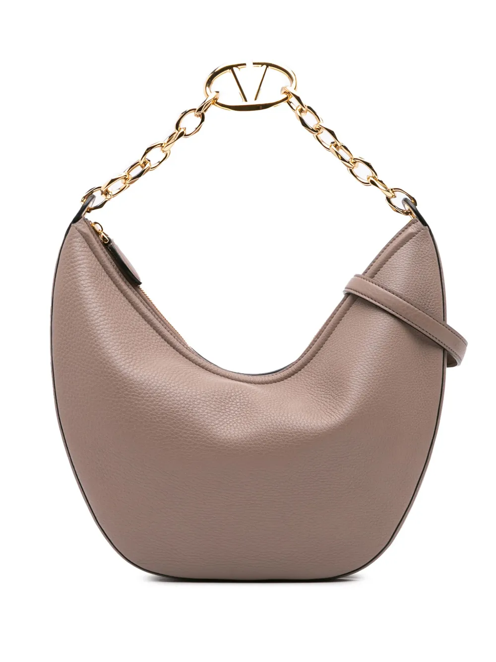 2018-2024 Medium Grainy Calfskin VLogo Moon Hobo satchel