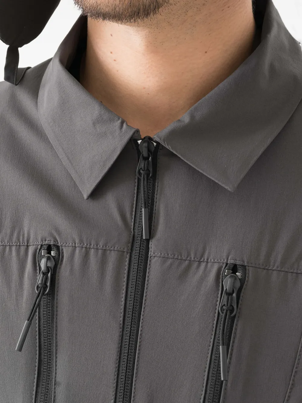 Maharishi Lichtgewicht jack met rits Grijs