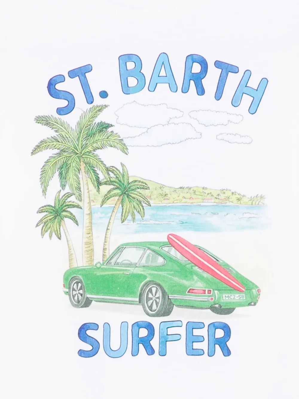 MC2 Saint Barth Kids Barth Surfer T-shirt Wit