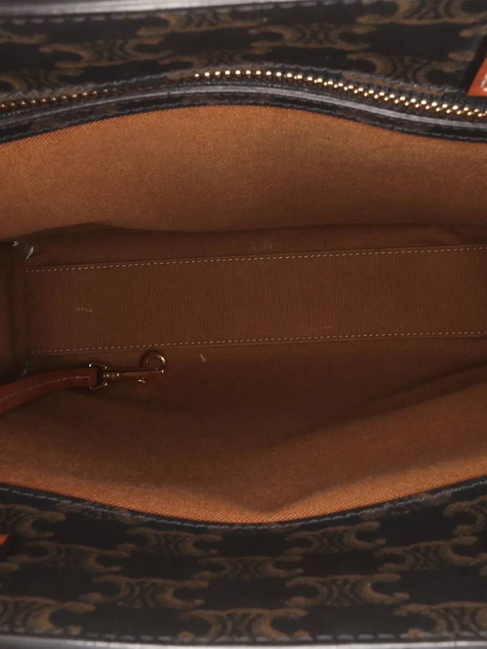 Pre-owned Celine 2019 Small Triomphe Coated Canvas Vertical Cabas Satchel In Brown