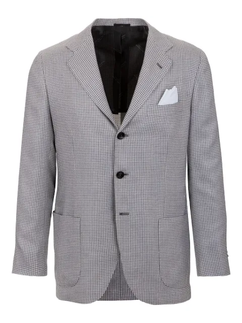 Kiton blazer con motivo pied de poule