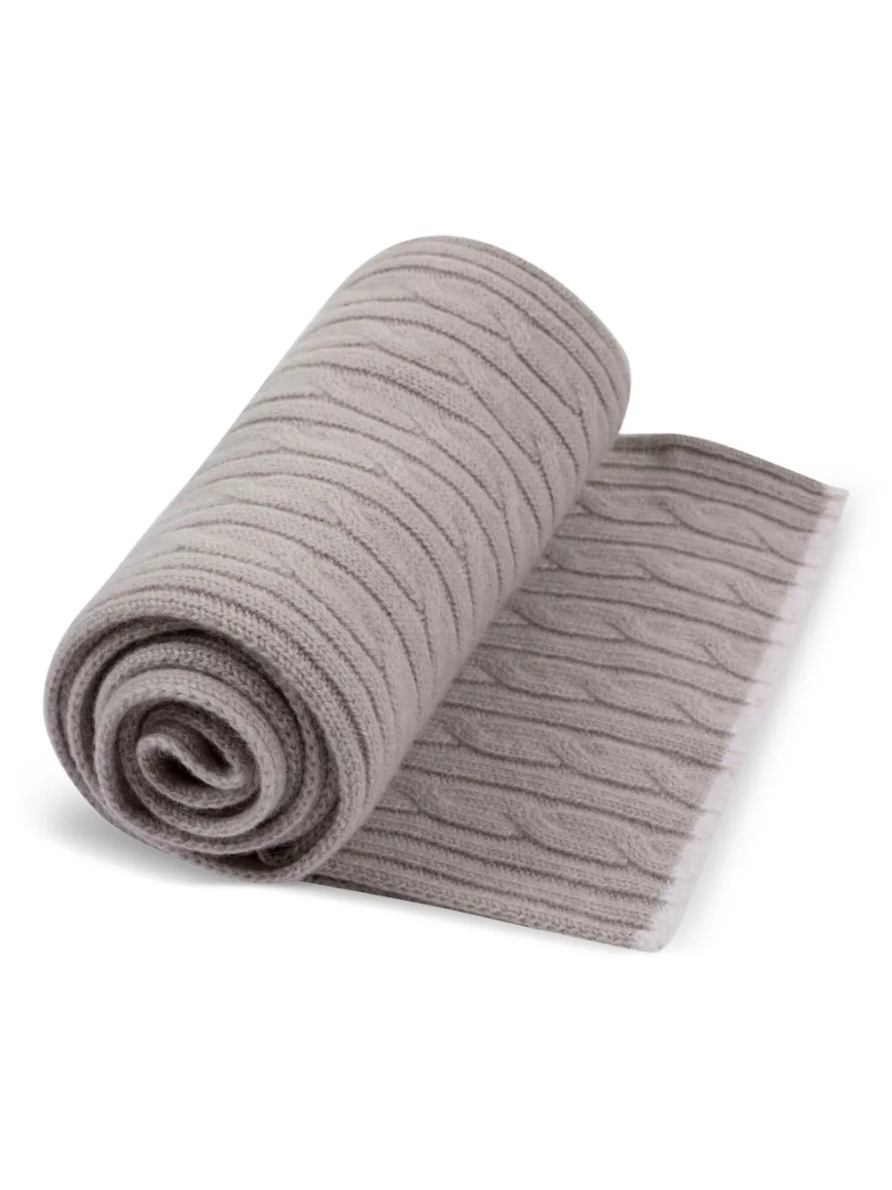 Eleventy Kabelgebreide sjaal Beige