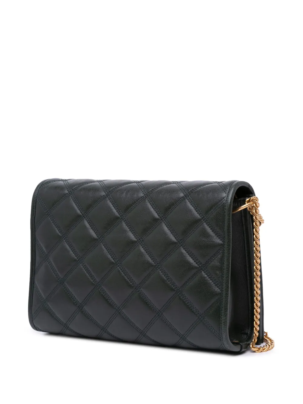 Pre-owned Saint Laurent 2021 Small Quilted Lambskin Becky Chain Shoulder Bag In Green