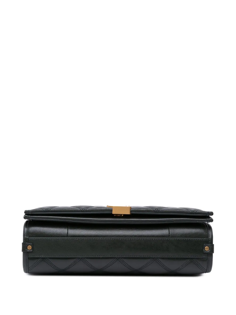 Pre-owned Saint Laurent 2021 Small Quilted Lambskin Becky Chain Shoulder Bag In Green