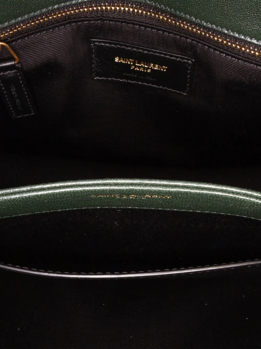 Pre-owned Saint Laurent 2021 Small Quilted Lambskin Becky Chain Shoulder Bag In Green