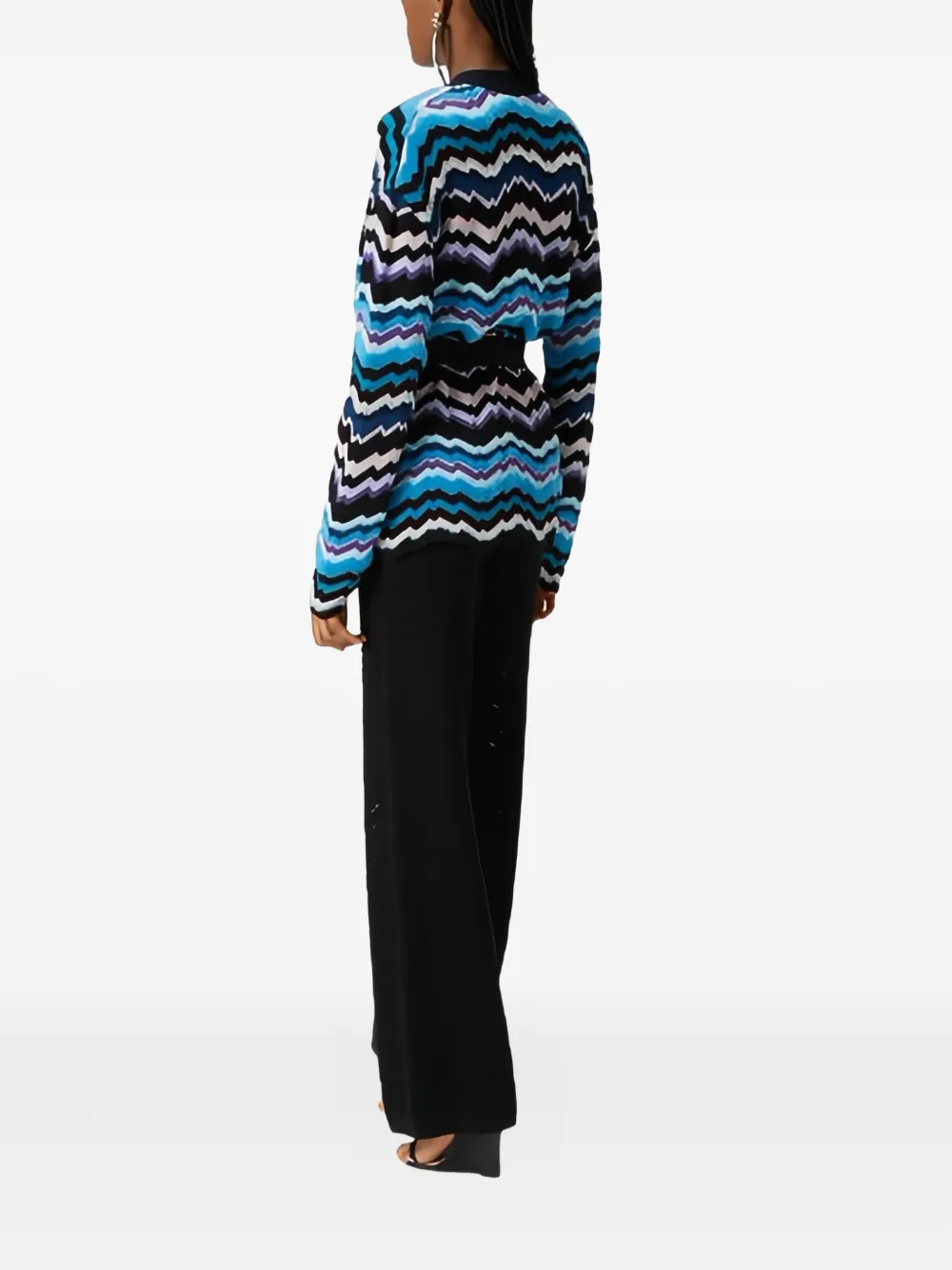 Missoni Vest met chevron-streep en strik Blauw