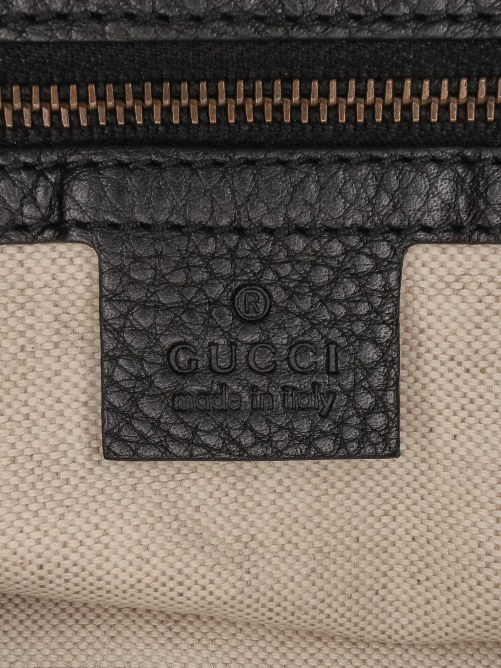 Pre-owned Gucci Ride 中号皮质顶置手柄斜挎包（2016-2025年典藏款） In Black