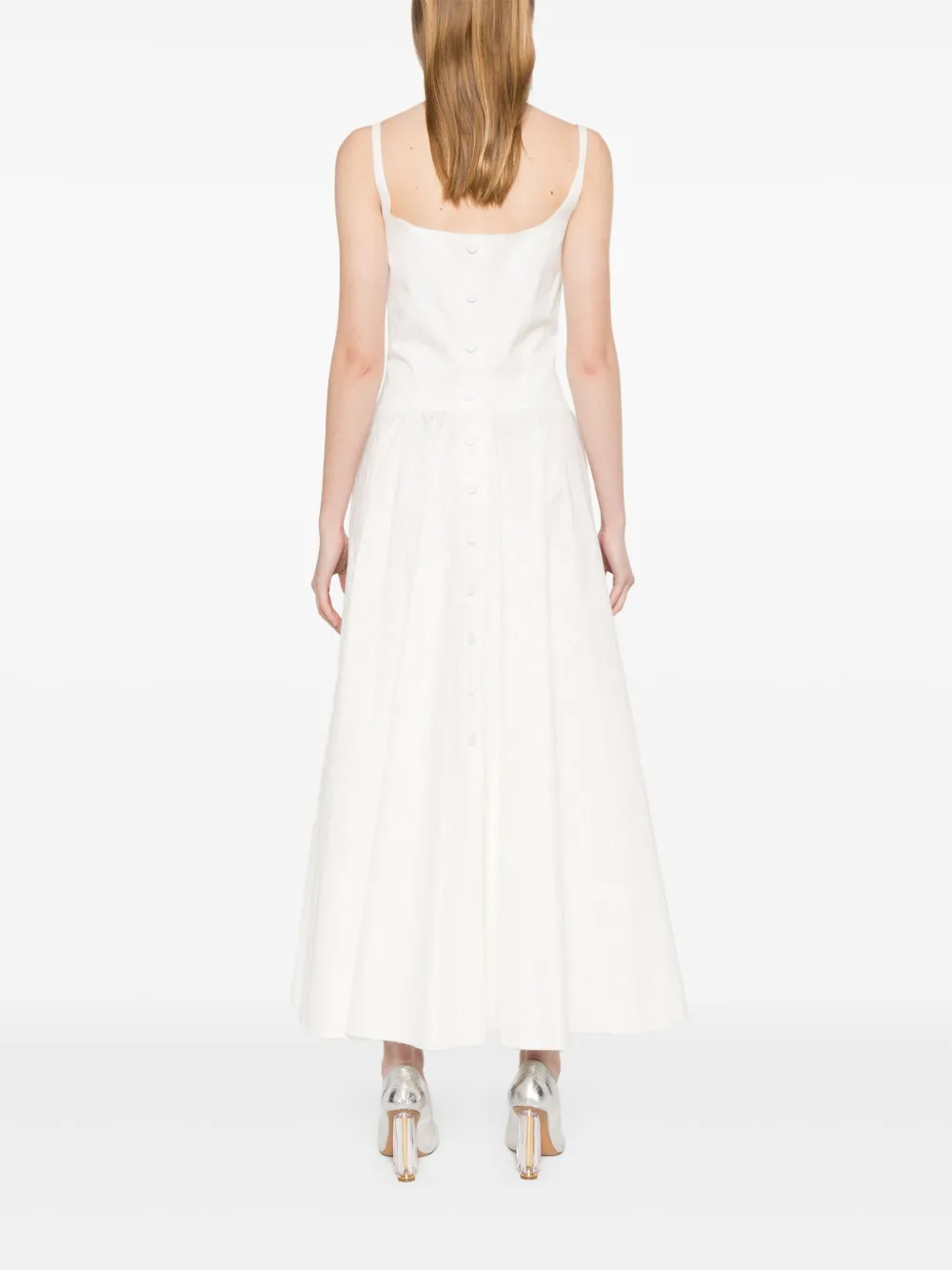 Marni Katoenen midi-jurk met jacquard-patroon Wit