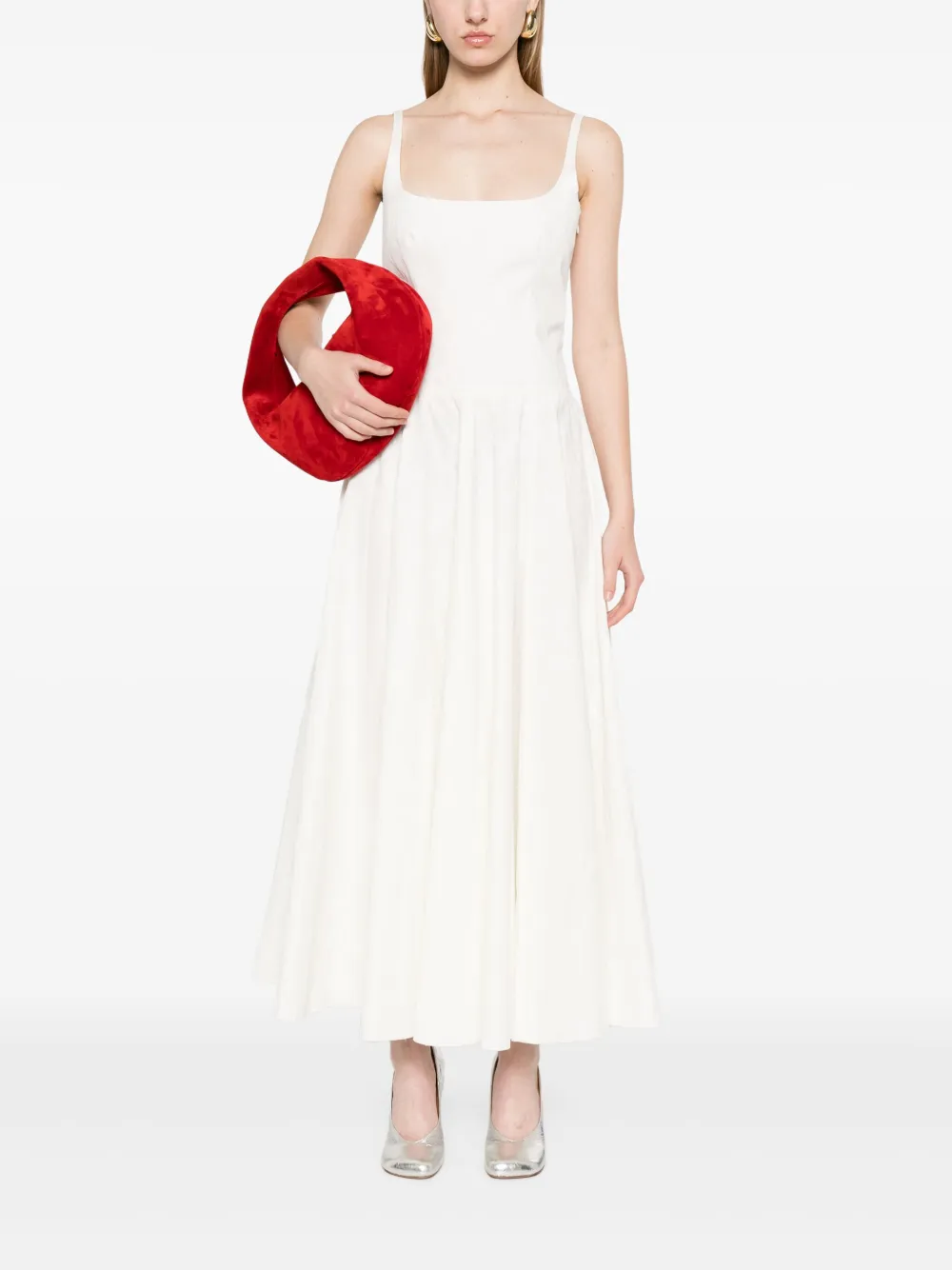 Marni Katoenen midi-jurk met jacquard-patroon - Wit