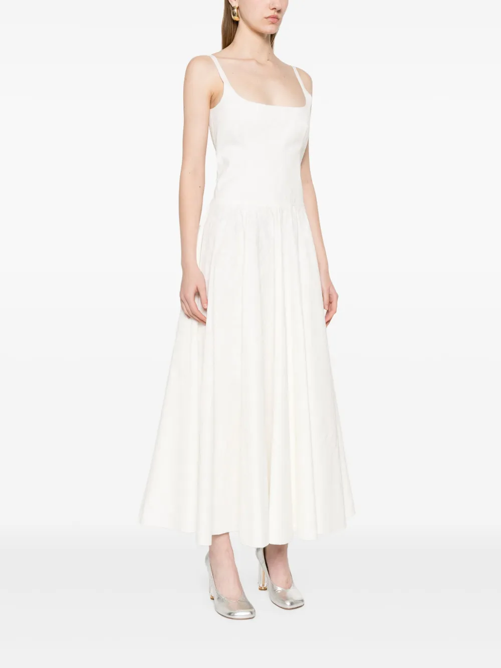 Marni Katoenen midi-jurk met jacquard-patroon Wit