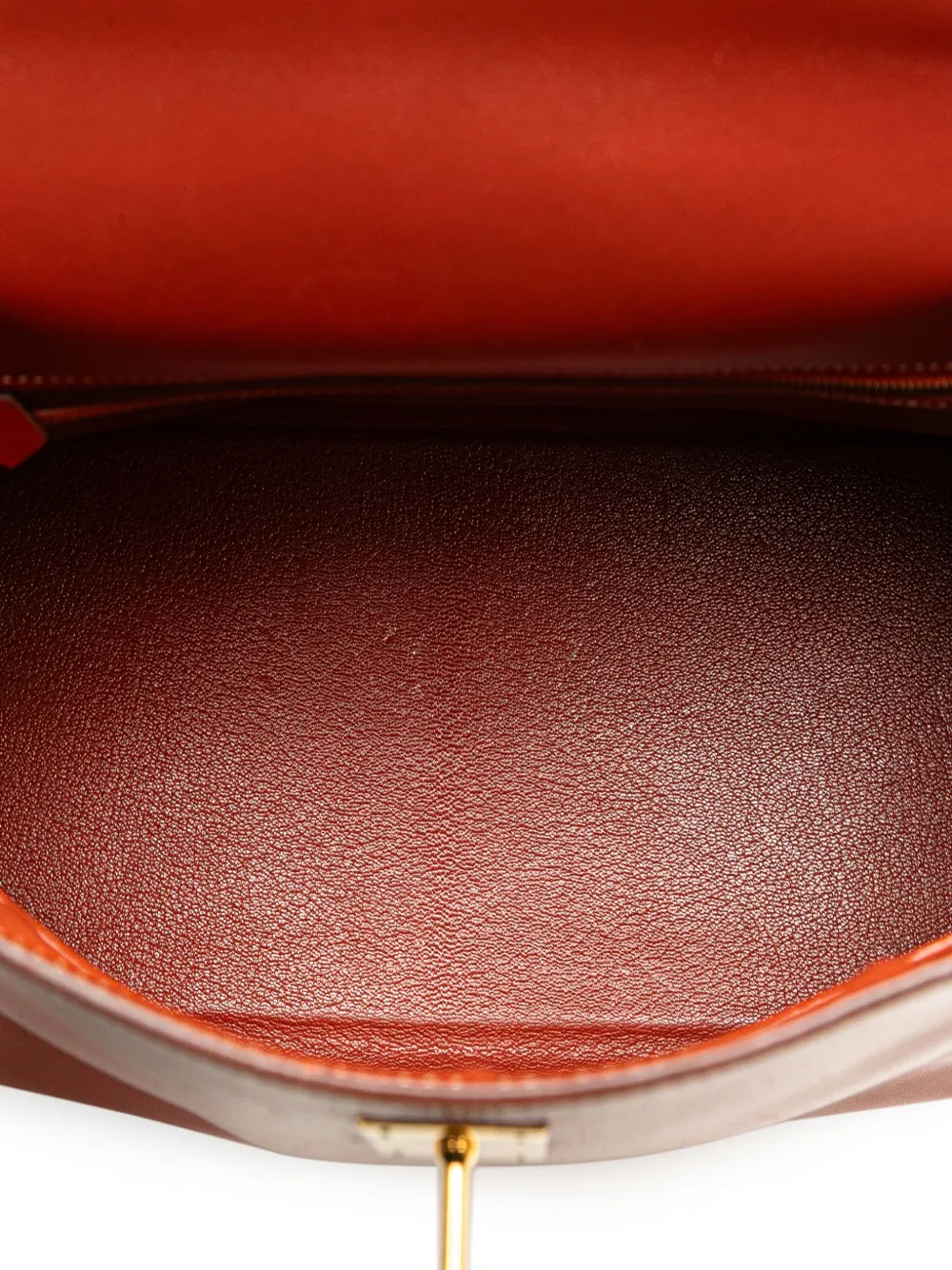 Pre-owned Hermes 1995 Box Calf Kelly Retourne 32 Satchel In Red