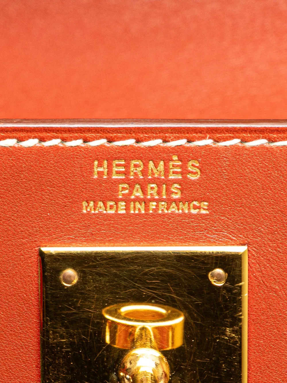 Pre-owned Hermes 1995 Box Calf Kelly Retourne 32 Satchel In Red