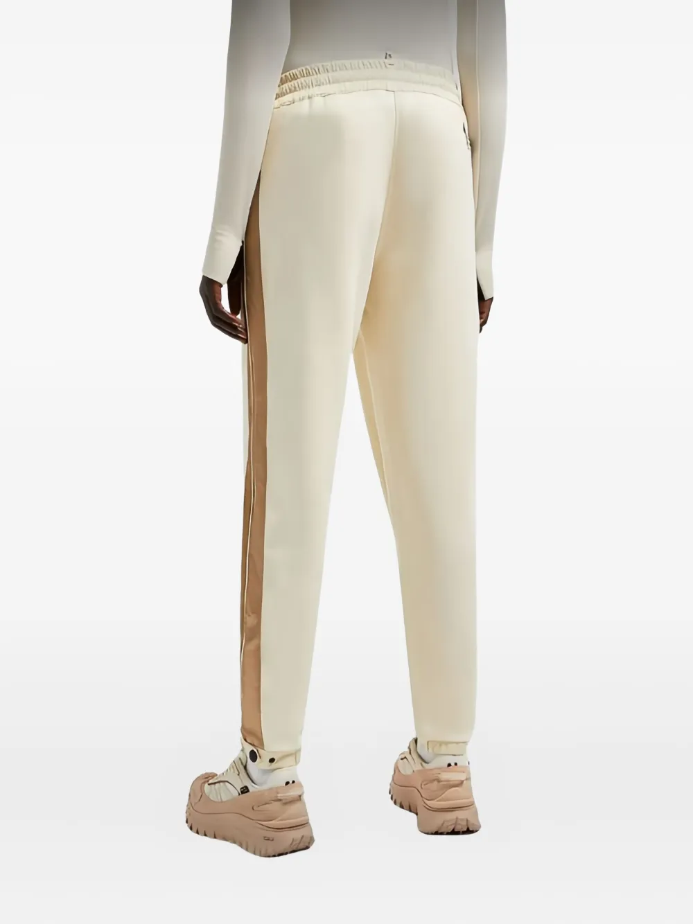 Moncler Side-stripe Track Pants In Neutral