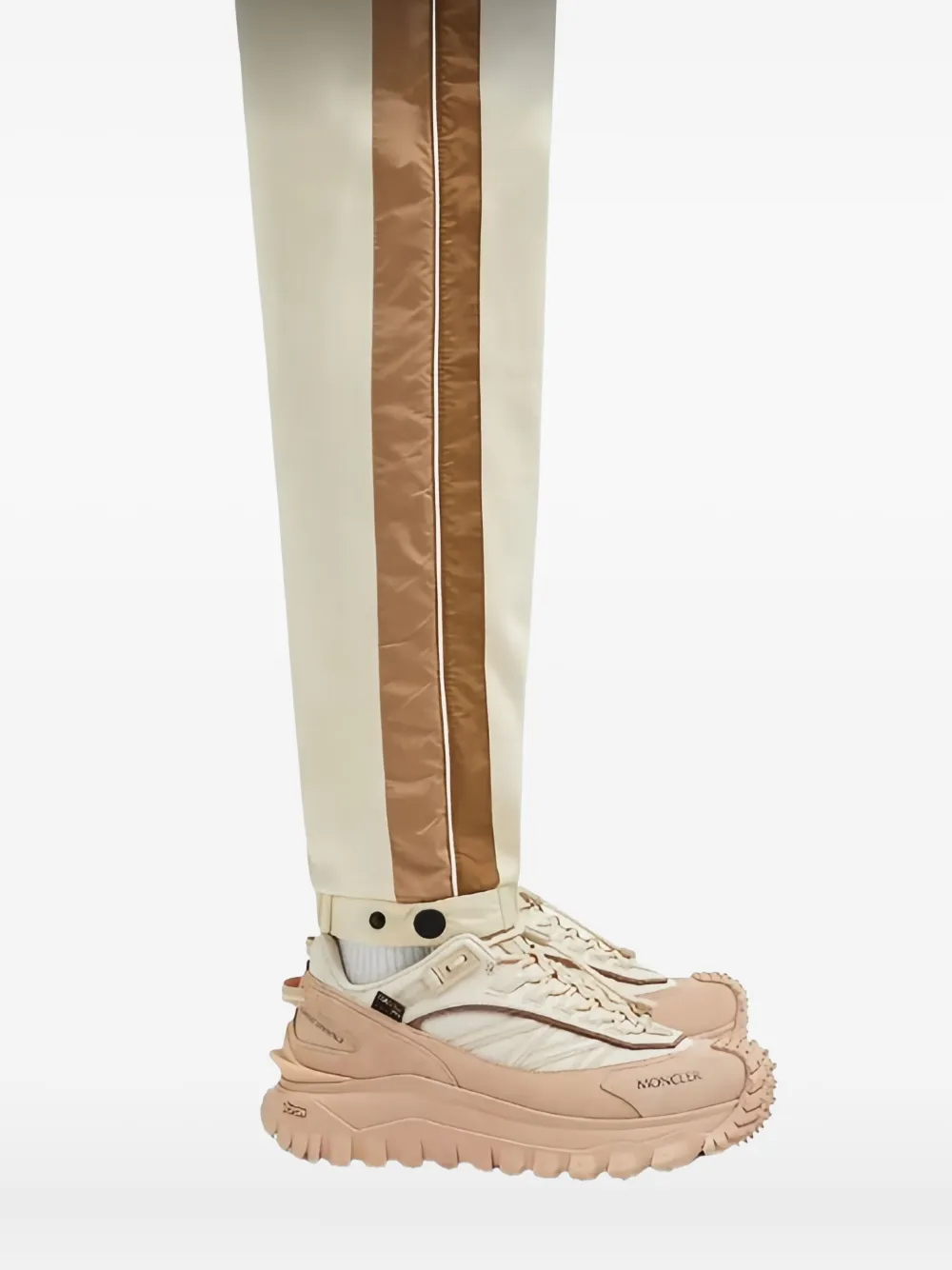 Moncler Side-stripe Track Pants In Neutral