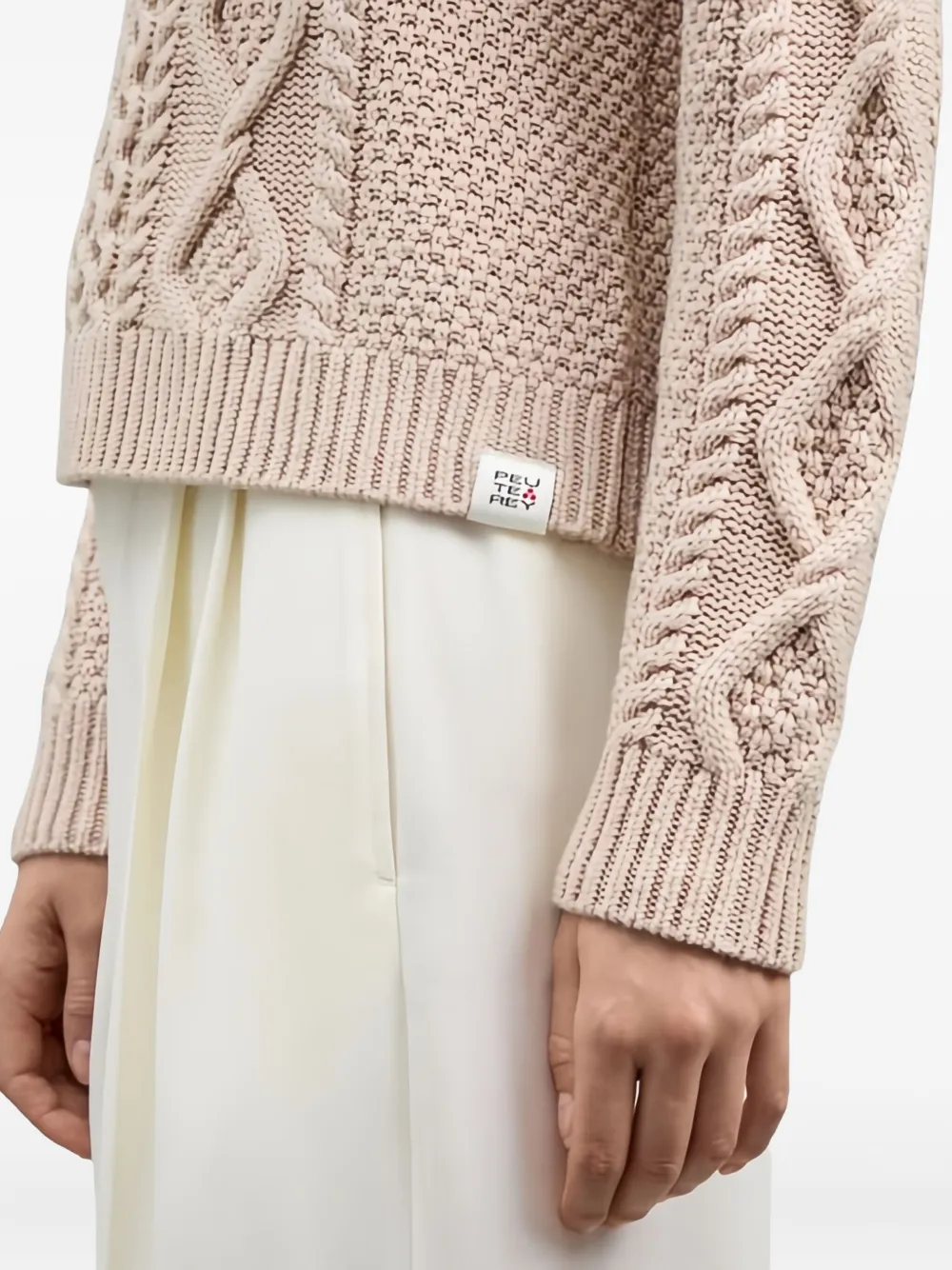 Peuterey Tracy Ws Cable-knit Sweater In Neutral
