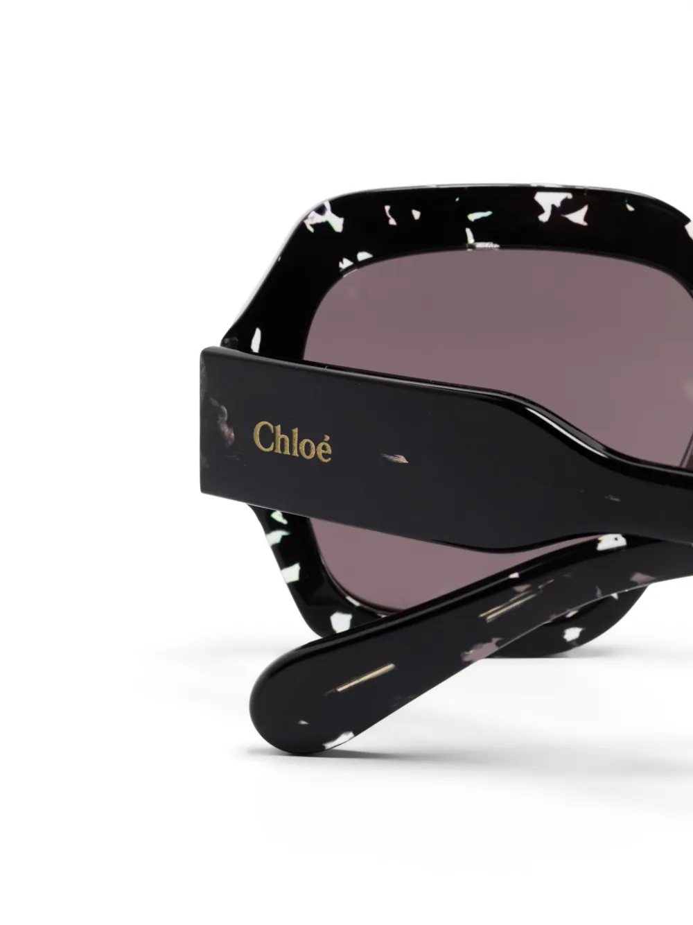 Chloé Eyewear Zonnebril met logoprint Zwart