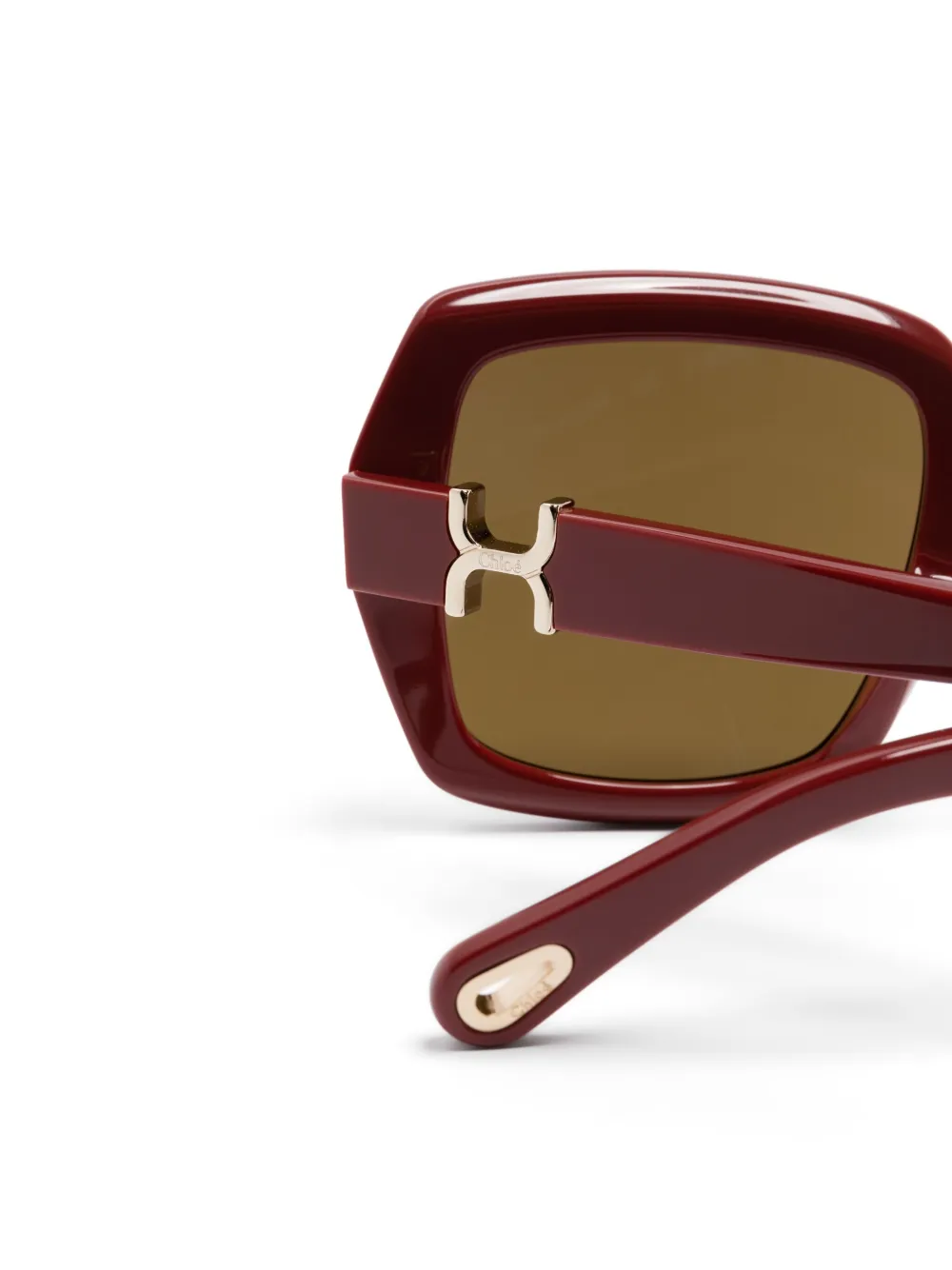 Chloé Eyewear Zonnebril met vierkant montuur Rood