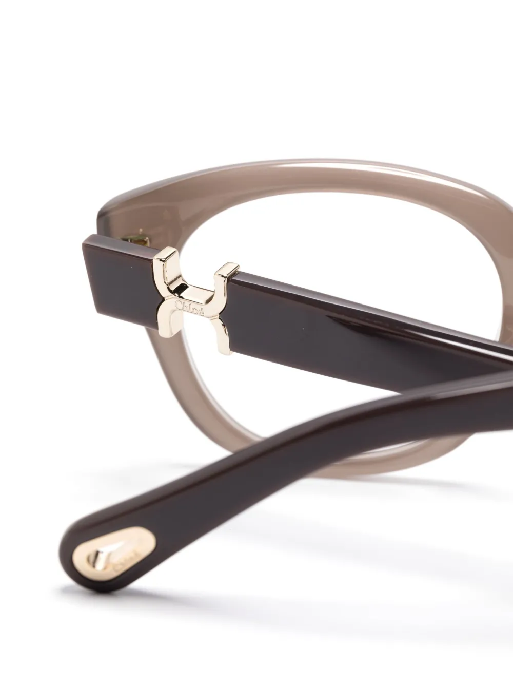 Chloé Eyewear Bril met logoplakkaat Bruin