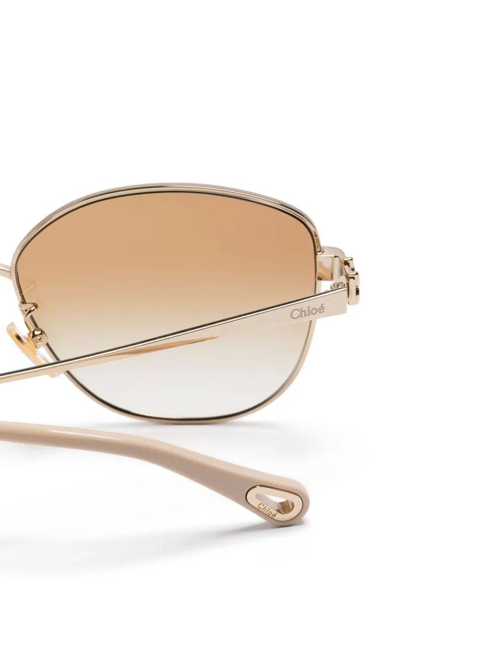 Chloé Eyewear Zonnebril met vlinder montuur Goud