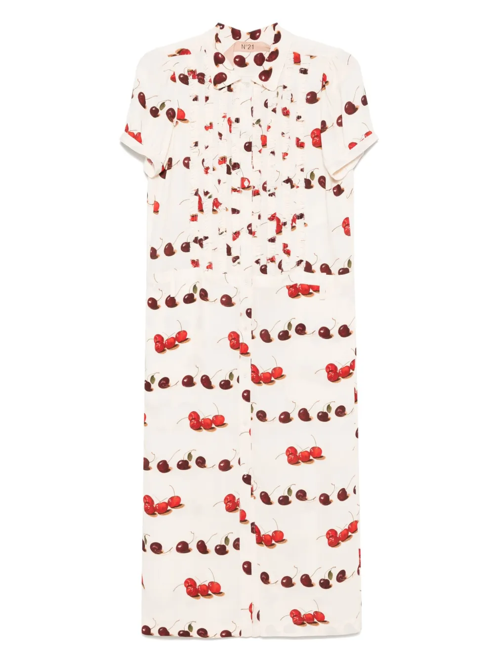 Nº21 cherry-print midi dress | Neutrals | Image 1
