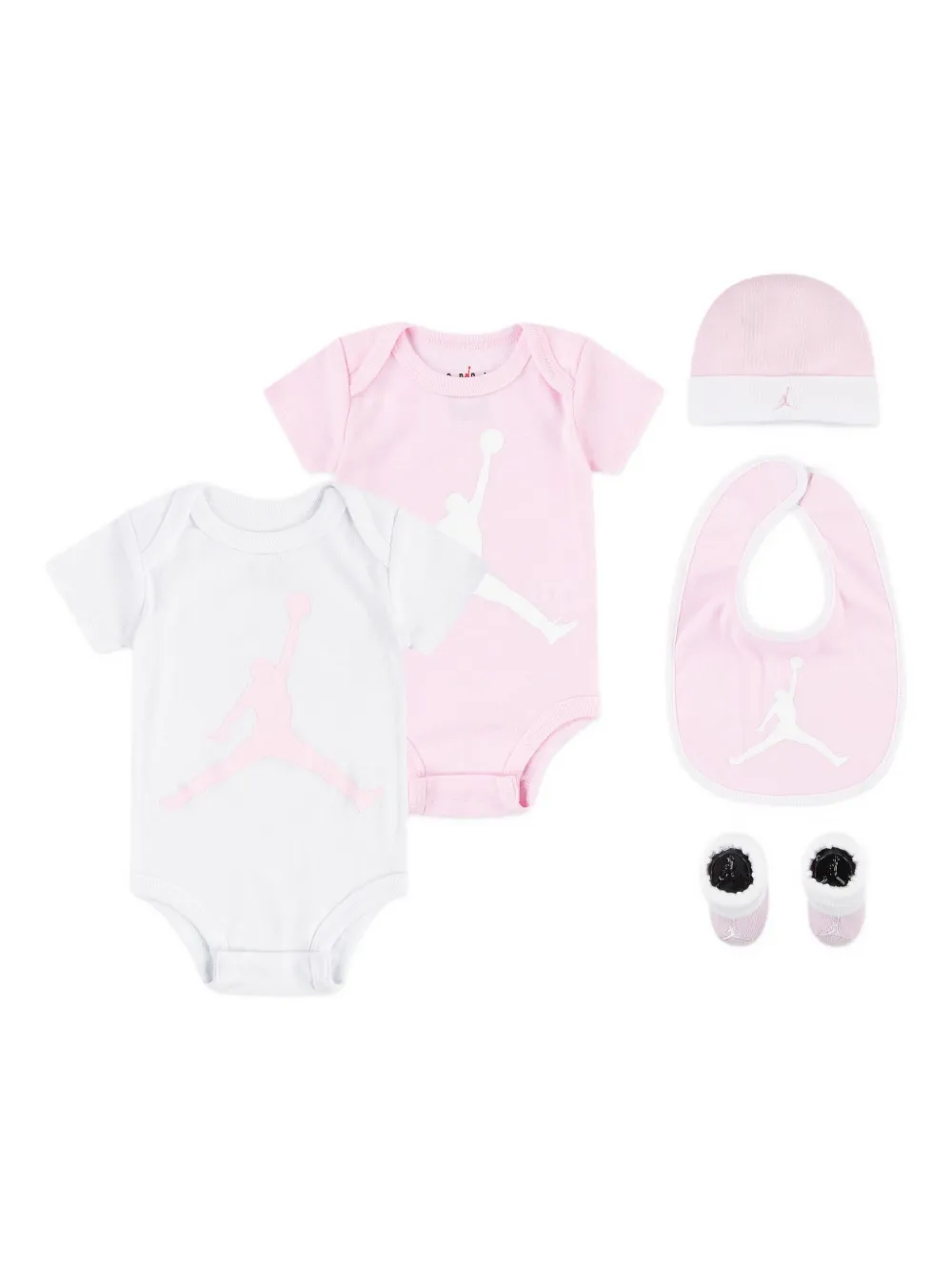 Jordan Kids Romper en slabbetje met logoprint Wit