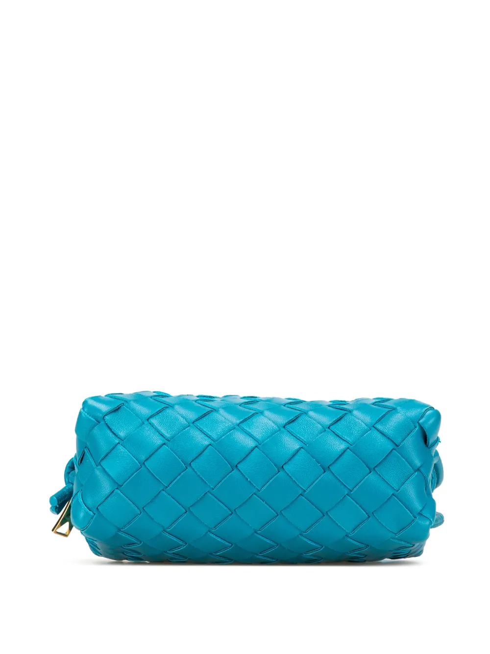 Pre-owned Bottega Veneta 2012-2024 Mini Lambskin Intrecciato Loop Camera Bag Crossbody Bag In Blue