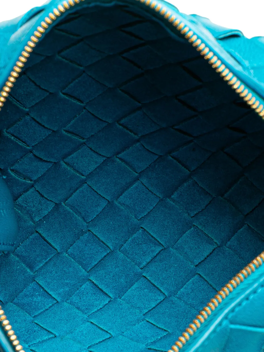Pre-owned Bottega Veneta 2012-2024 Mini Lambskin Intrecciato Loop Camera Bag Crossbody Bag In Blue