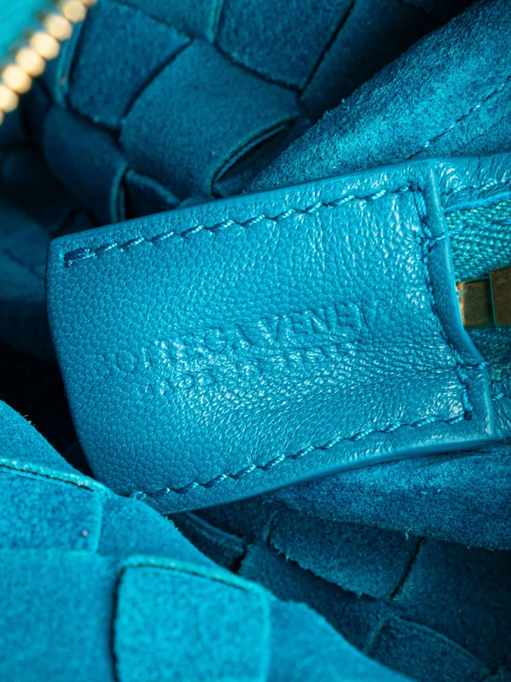 Pre-owned Bottega Veneta 2012-2024 Mini Lambskin Intrecciato Loop Camera Bag Crossbody Bag In Blue