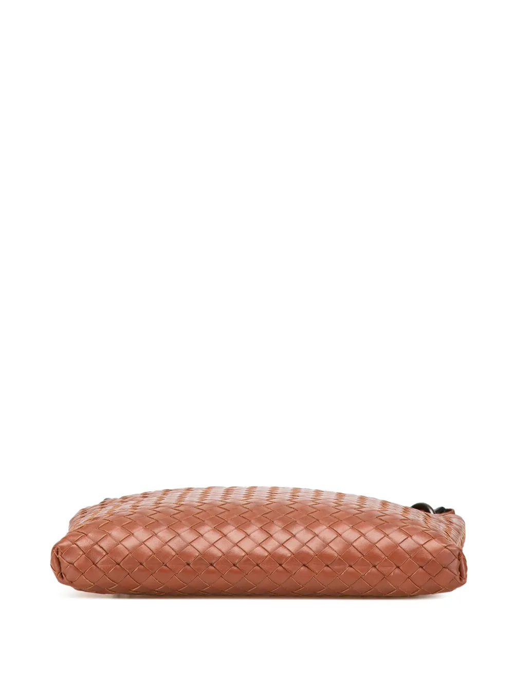 Pre-owned Bottega Veneta 2008 Leather Intrecciato Crossbody Bag In Brown