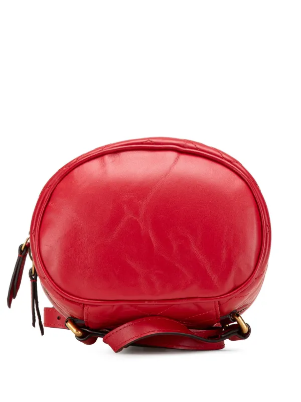 Round Red Gucci Crossbody Bag Authentic GG Gucci Red And Black