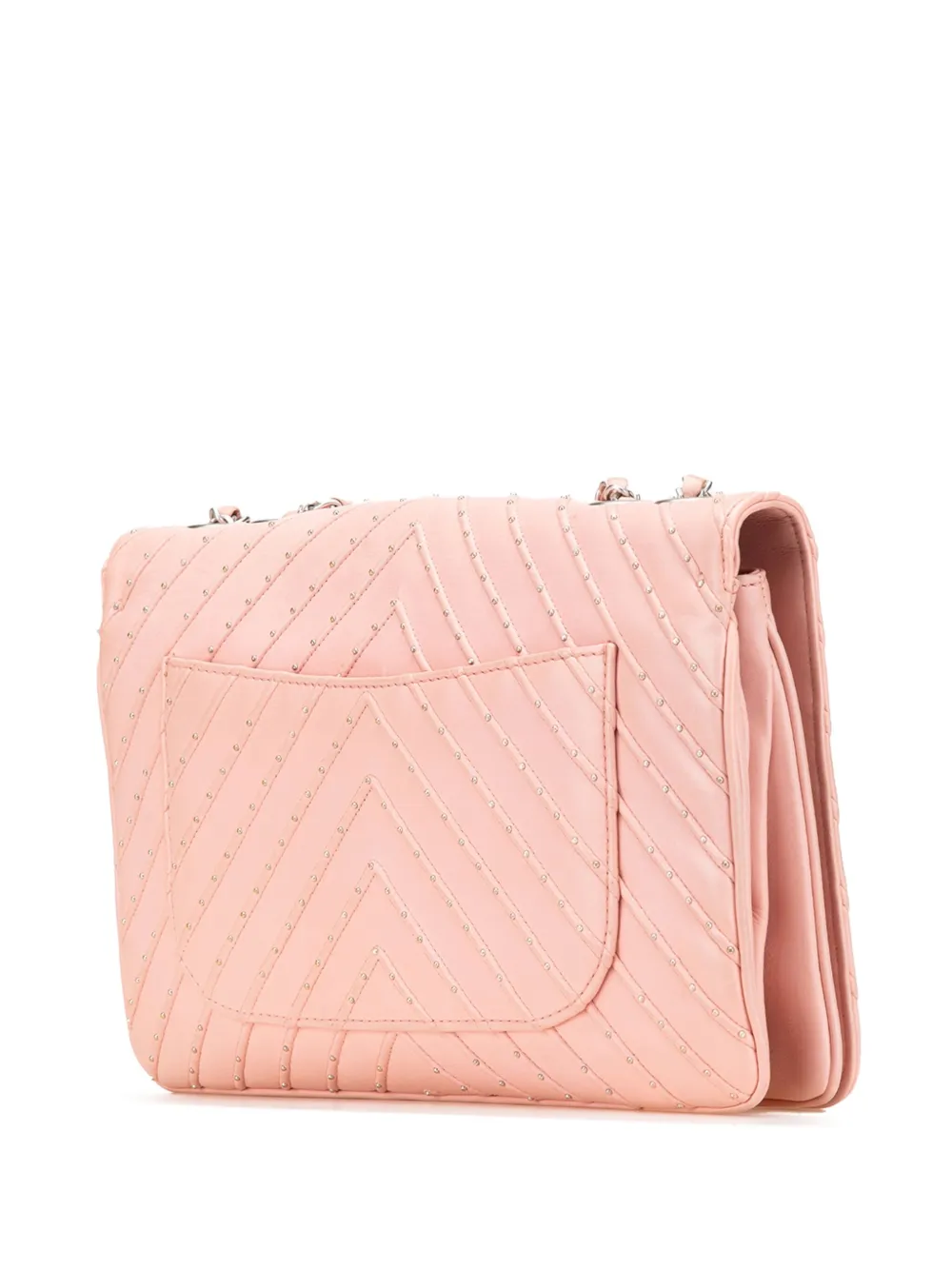 CHANEL Pre-Owned 2018 Chevron Calfskin Studded Full Flap crossbody bag | Pre-Owned | Image 2
