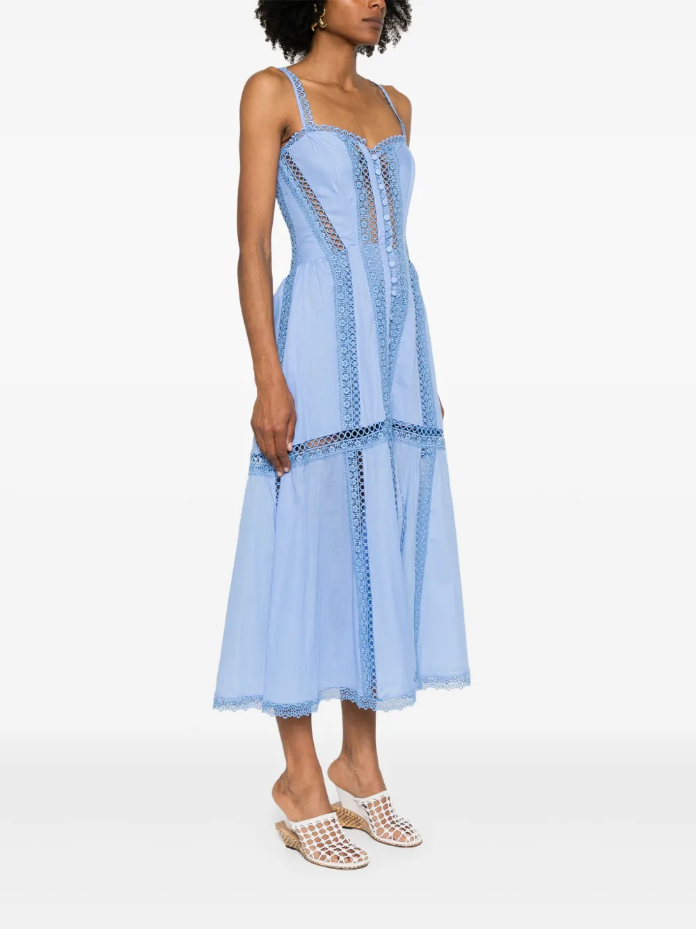 Shop Charo Ruiz Dafelle Midi Dress In Blue