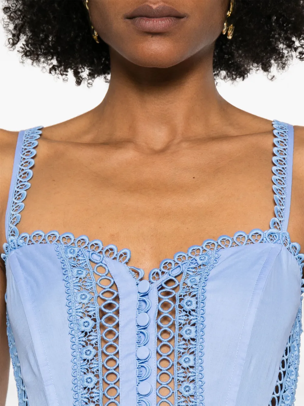 Shop Charo Ruiz Dafelle Midi Dress In Blue