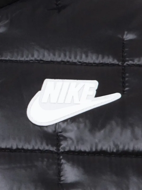 nike puffer jacket mens black and white