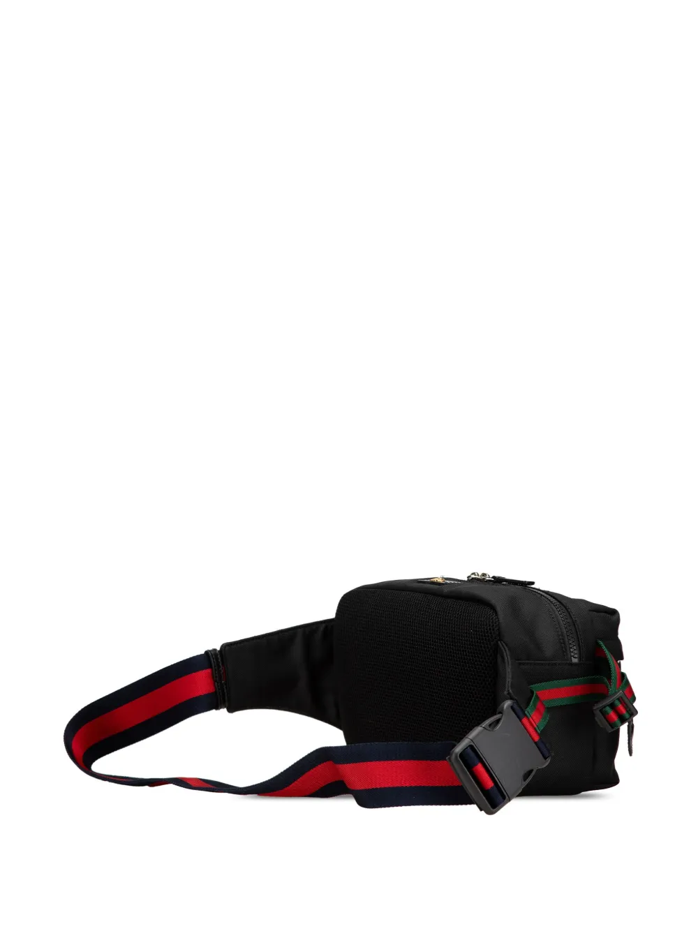 Pre-owned Gucci 2016-2024 Techno Canvas Web L Aveugle Par Amour Embroidered Belt Bag In Black