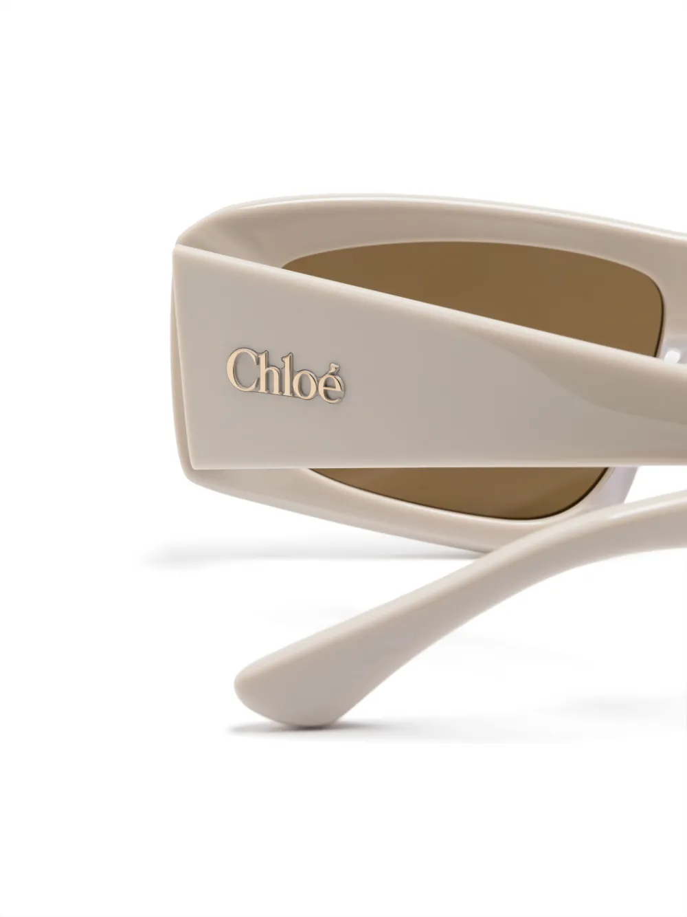 Chloé Eyewear Zonnebril met rechthoekig montuur Wit